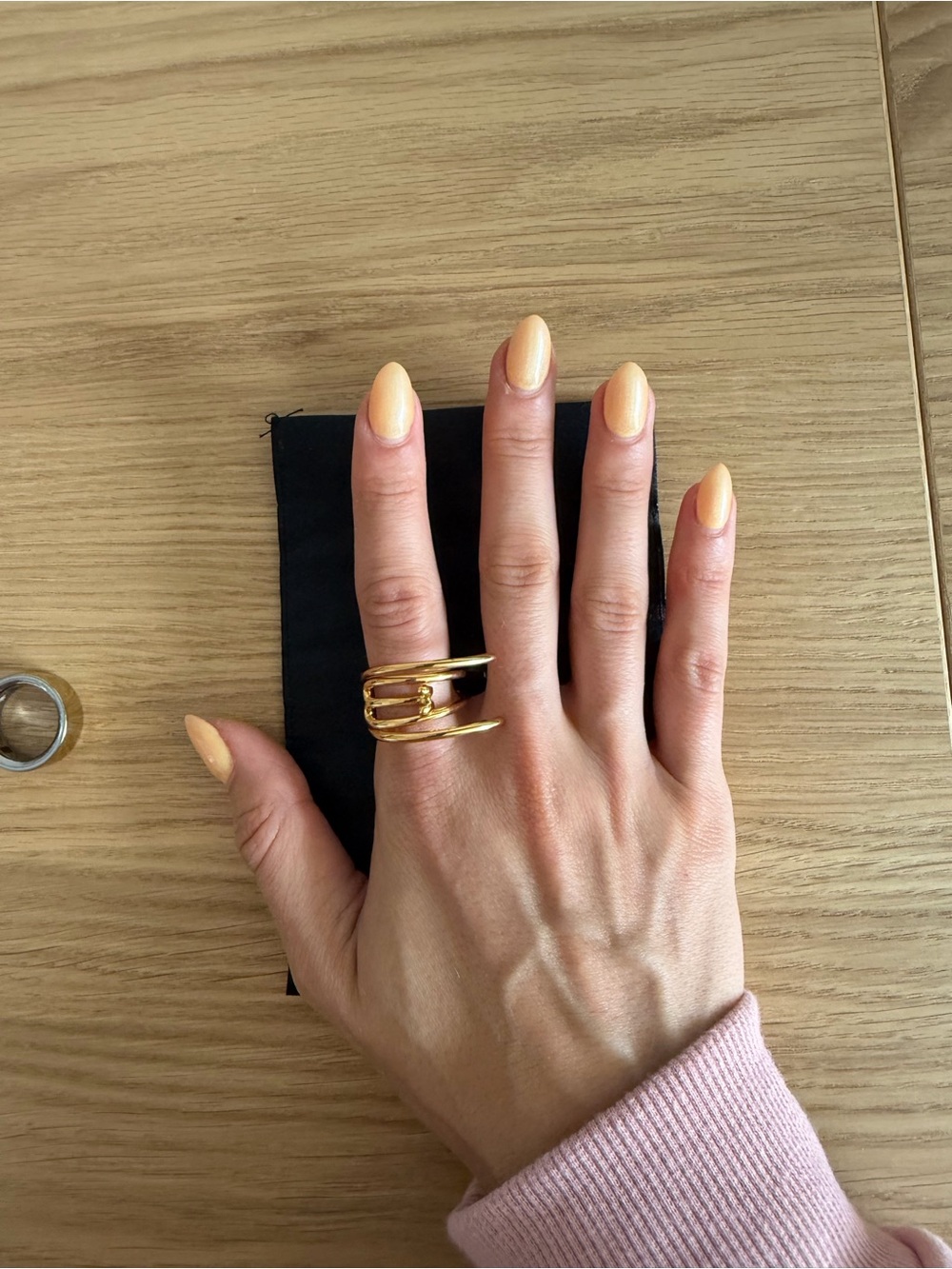 Mugler Gold Open Spiral Statement Ring - Women Jewelry